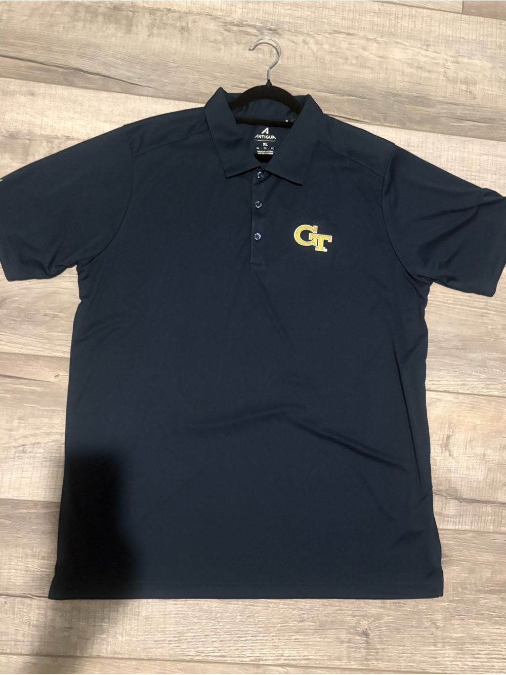 Antigua Georgia Tech Yellow Jackets Polo Shirt XL Navy Blue NCAA Golf Logo